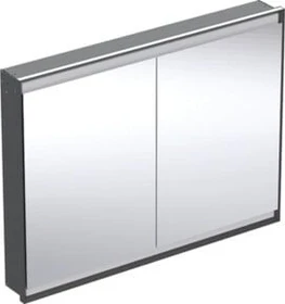 Geberit ONE Spiegelschrank ComfortLight, 2 Türen, UP-Montage, 120cm, schwarz matt/Aluminium pulverbeschichtet