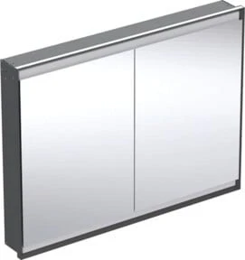 Geberit ONE Spiegelschrank ComfortLight, 2 Türen, UP-Montage, 120cm, schwarz matt/Aluminium pulverbeschichtet