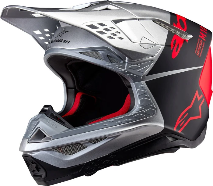 Alpinestars Supertech M10 Flood silber/schwarz/rot