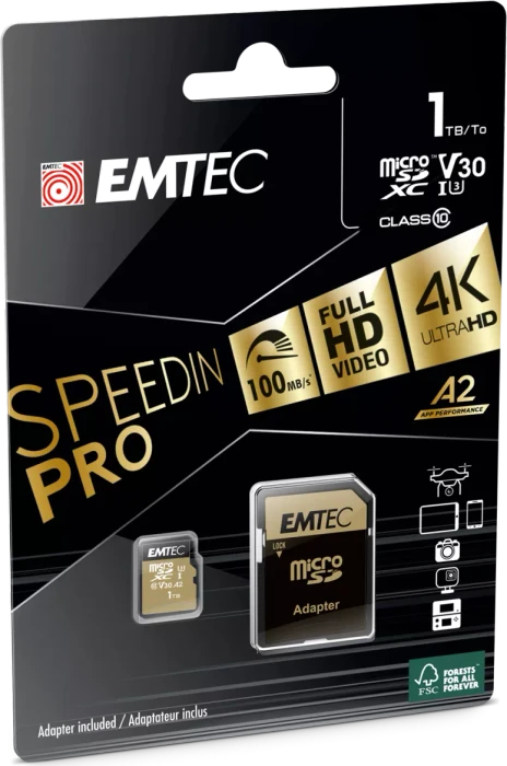 Emtec SpeedIN PRO R100/W100 1TB Kit, UHS-I U3, A2, Class 10