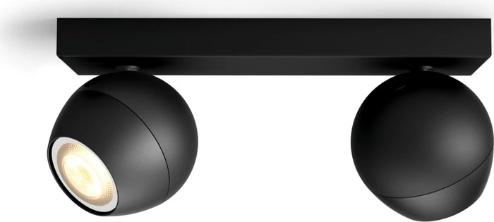 Philips Hue White Ambiance Buckram 2-flammig schwarz