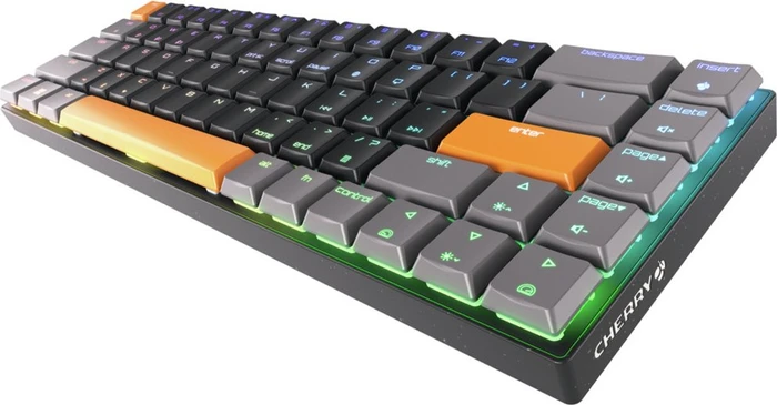 Cherry MX-LP 2.1 Compact Wireless/orange, schwarz/grau, MX LOW PROFILE RGB SPEED, USB/Bluetooth, US