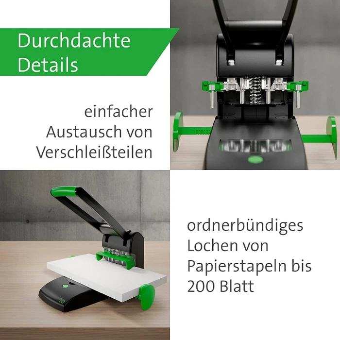 Novus B 2200 re+new nachhaltiger 2in1 Blocklocher, schwarz/grün