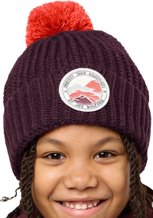 Jack Wolfskin Pompom Badge Beanie amaranth (Junior)