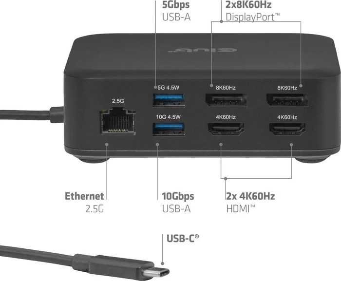 Club 3D 12-in-1 Quad DisplayLink Docking Station, USB-C 3.1 [Stecker]