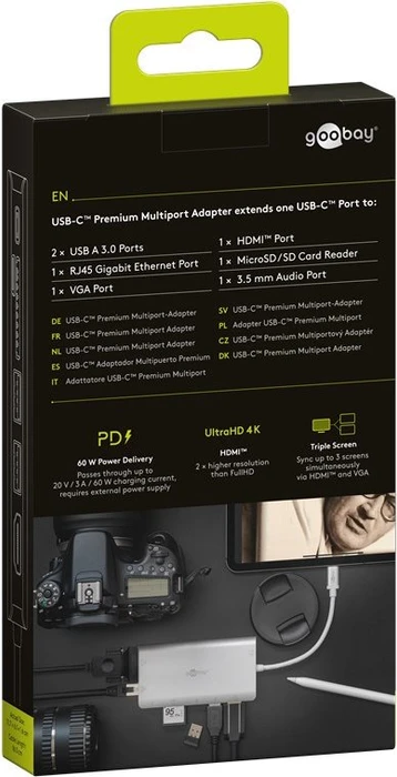 goobay USB-C Premium-Multiport-Adapter, USB-C 3.0 [Stecker]