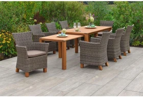 Merxx Toskana Gartenmöbel-Set braun/natur, 10-tlg.