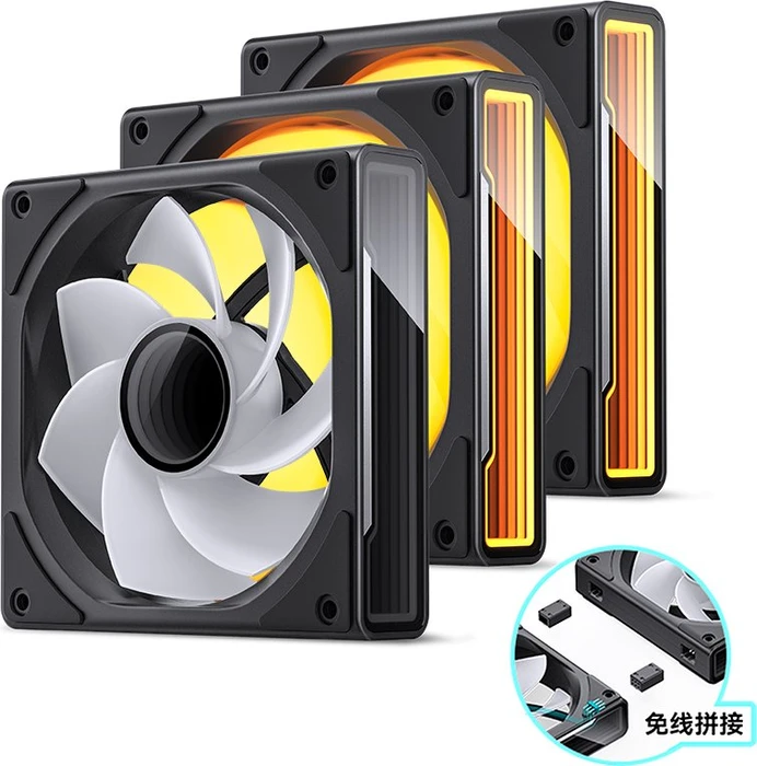 Jonsbo ZK-120BR Reverse, schwarz, 120mm, 3er-Pack