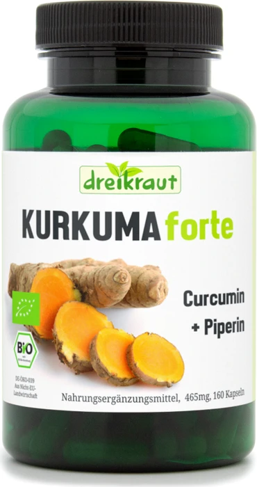 dreikraut Bio-Kurkuma forte Kapseln, 160 Stück