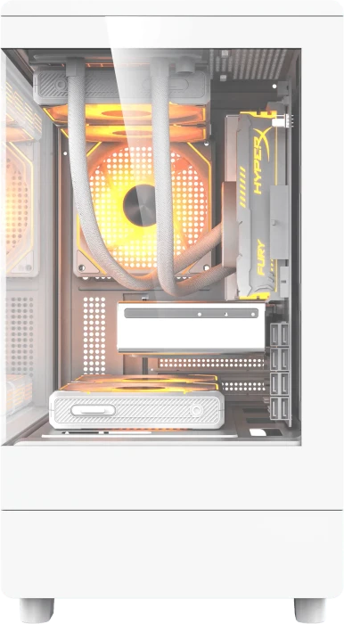 DarkFlash DB330M White, Glasfenster