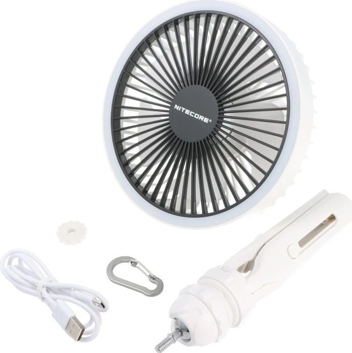 Nitecore Tischventilator mit Licht und Powerbank weiß
