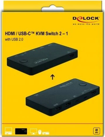 DeLOCK 2-fach HDMI/USB-C KVM-Switch