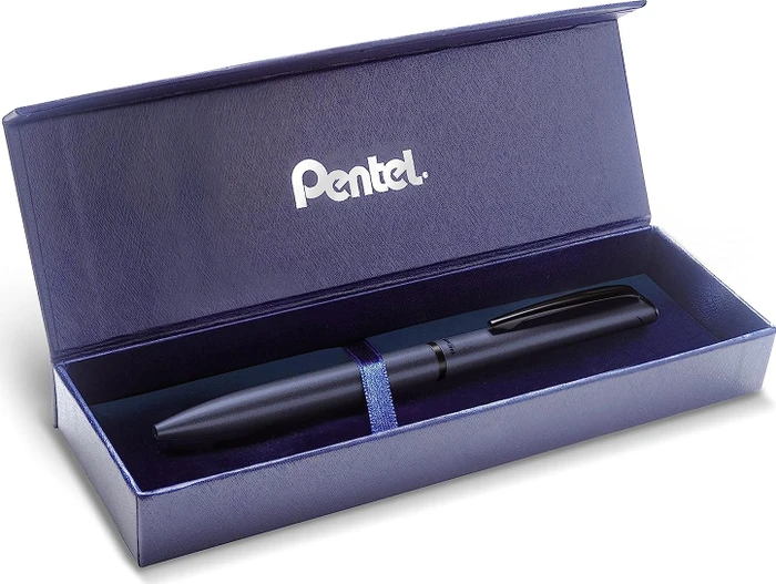 Pentel EnerGel HighClass BL2507 0.7mm/0.35mm Gelroller dunkelblau, Geschenkbox