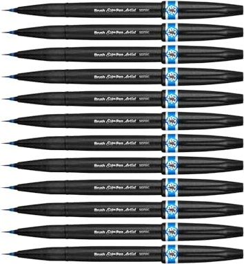 Pentel Brush Sign Pen Artist SESF30C hellblau, 12er-Pack