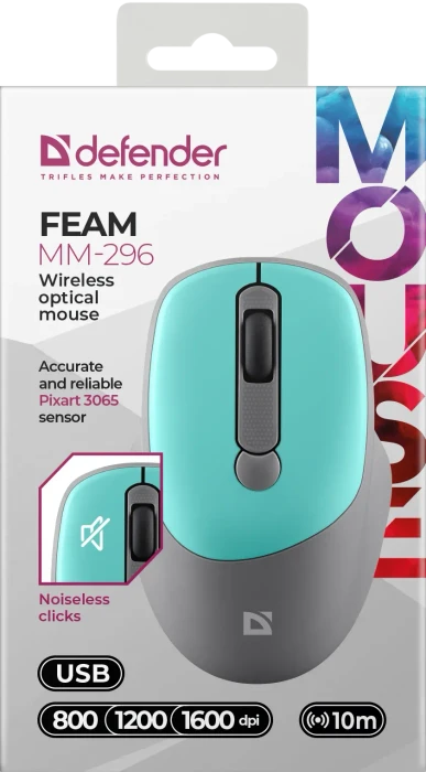 Defender Feam MM-296 Wireless Optical Mouse mint, USB