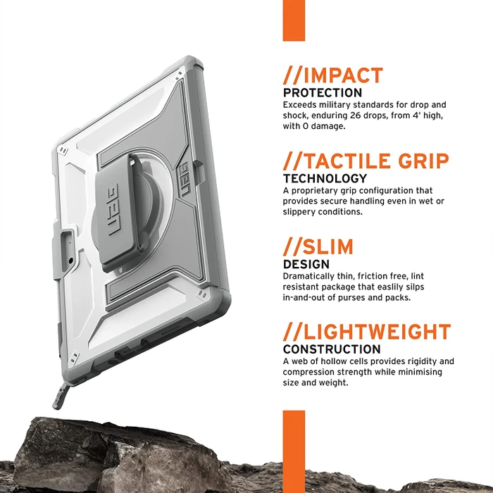 UAG Plasma Healtcare Handstrap Case Microsoft Surface Go 3/Go 2/Go weiß/grau
