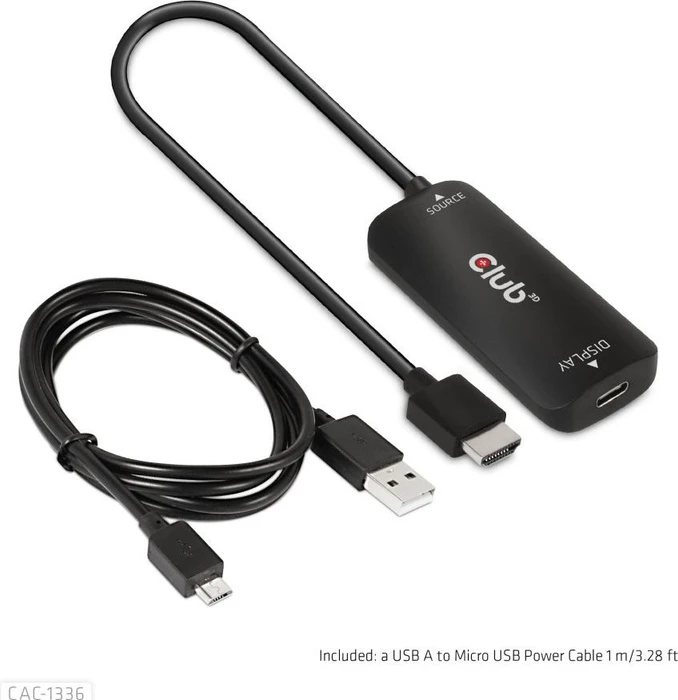Club 3D HDMI 2.1 [Stecker] auf USB-C [Buchse] Adapterkabel, aktiv, schwarz