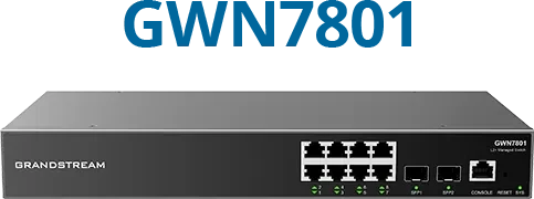 Grandstream GWN7800 Series Rackmount Gigabit Managed Switch, 8x RJ-45, 2x SFP