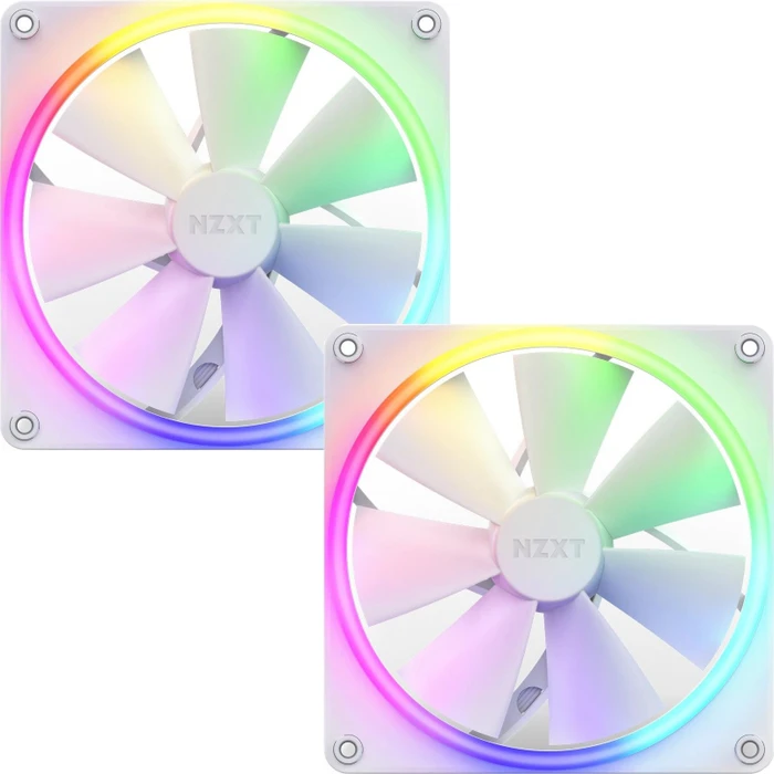 NZXT F Series F140 RGB DUO Twin Pack, Matte White, weiß, LED-Steuerung, 140mm, 2er-Pack