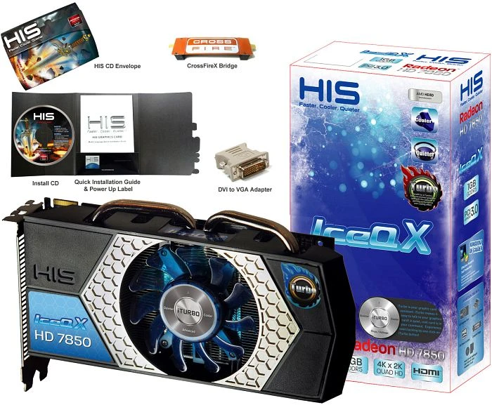 HIS Radeon HD 7850 IceQ X, 1GB GDDR5, DVI, HDMI, 2x mDP