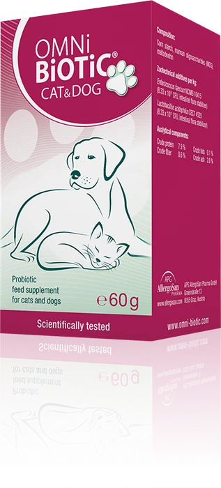 AllergoSan OMNi-BiOTiC Cat & Dog, Probiotika für Hunde und Katzen, 60g