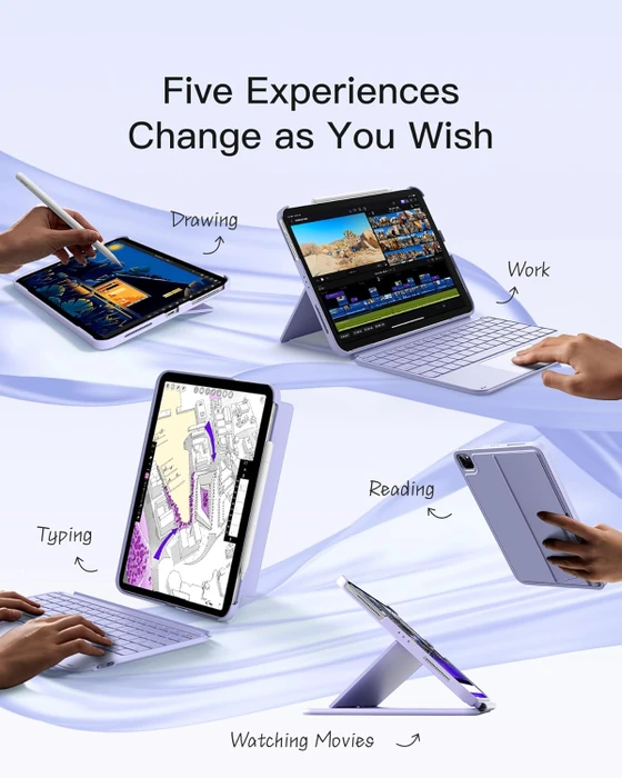Inateck Ultraleicht Tastatur für iPad Air 6/iPad Air 5/iPad Pro 11", violett, UK