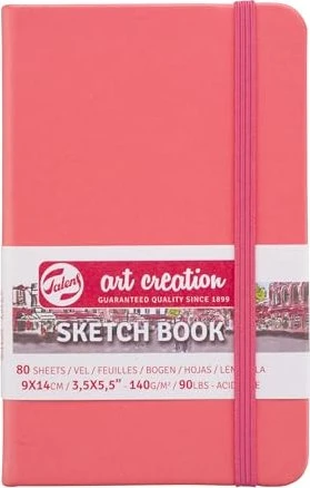 Royal Talens Skizzenbuch korallenrot, 90x140mm, glatt, 80 Blatt