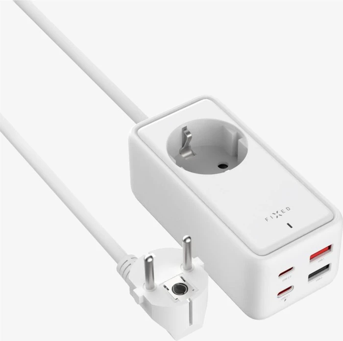 FIXED Charging Strip 2x USB-C/2x USB GaN III 1.5m Kabel PD 65W weiß