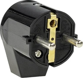 as-Schwabe Schutzkontakt Winkelstecker, schwarz
