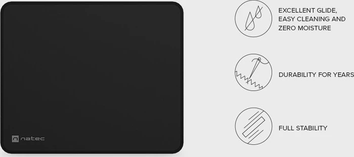 Natec Colors Series Mouse Pad Obsidian Black, 300x250mm, schwarz