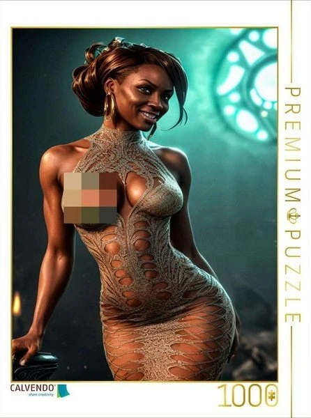 Calvendo Jacanda trägt hochgeschlossenes Kleid mit inspirierenden Auslassungen