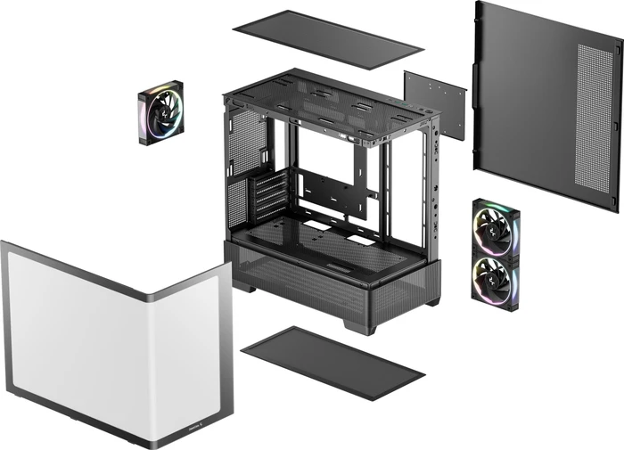DeepCool CG380U 3F, schwarz, Glasfenster