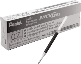 Pentel EnerGel Roller Pen LR7-AX, Tintenrollermine 0.35mm (0.7mm Ball) schwarz, 12er-Pack