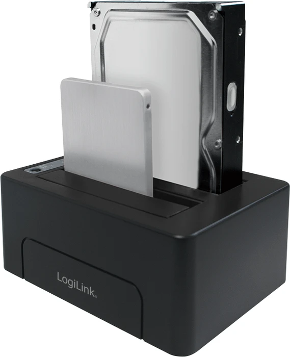 LogiLink USB 3.0 2-Bay für 2.5"/3.5" SATA HDD/SSD, schwarz, USB-C 3.1