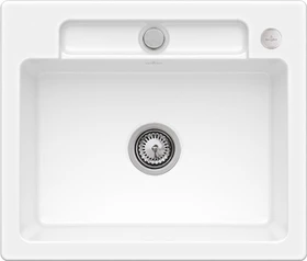 Villeroy & Boch Siluet 60 S Einbau Becken mittig mit Ablauffernbedienung snow white