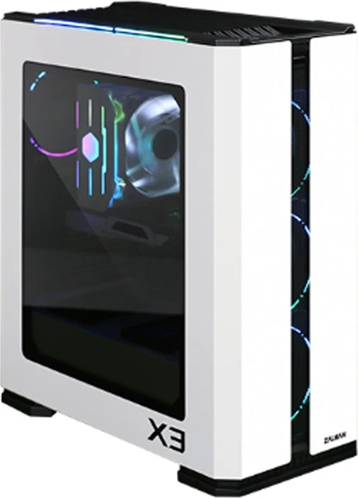 Zalman X3, weiß, Glasfenster