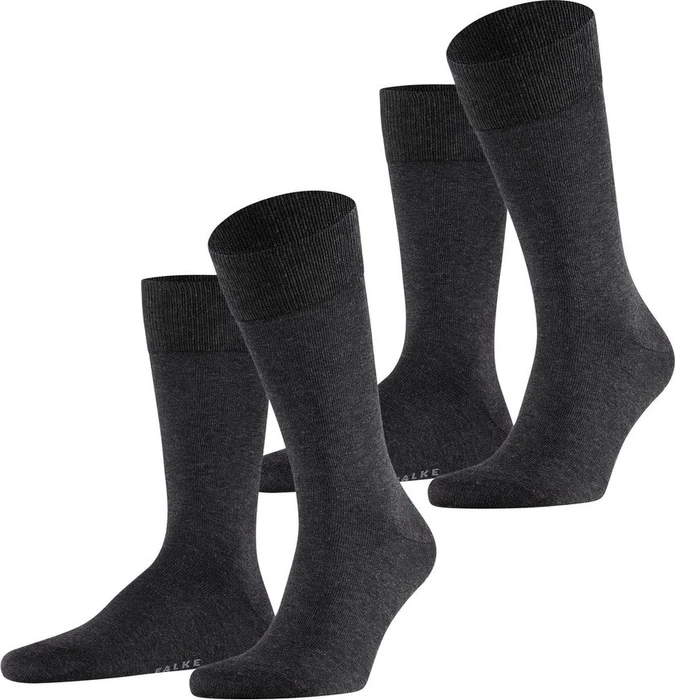Falke Happy Socken anthra mel, 2 Paare (Herren)