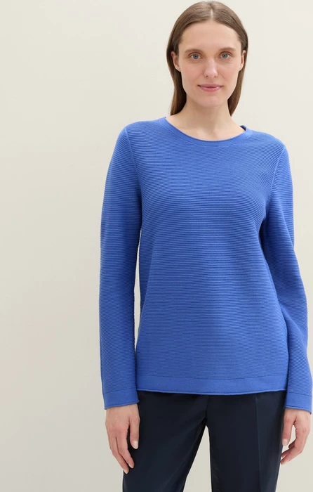 Tom Tailor Rundhalsausschnitt Strickpullover preppy jean blue (Damen)