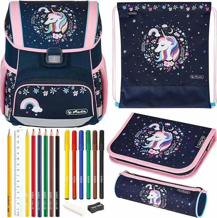 Herlitz Loop Plus Unicorn Schultaschen-Set, 4-tlg.