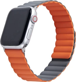 ISY Ersatzband Silikon ISB-2005 für Apple Watch 38mm/40mm/41mm dunkelgrau/dunkelorange