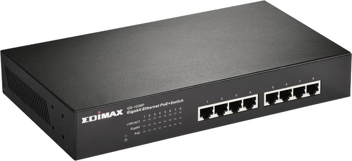 Edimax GS-10 Desktop Gigabit Switch, 8x RJ-45, 145W PoE+
