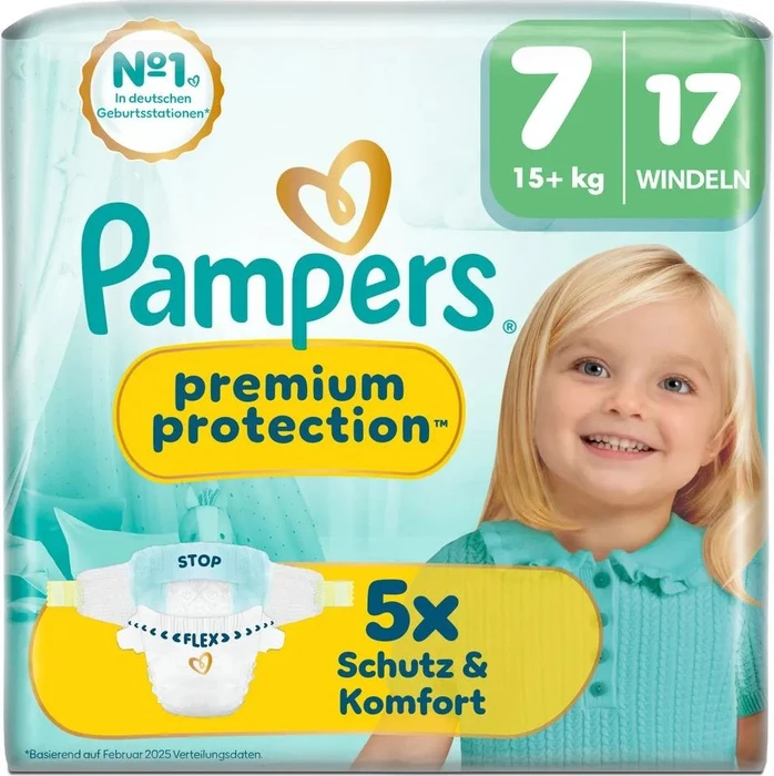 Pampers Premium Protection Gr.7 Einwegwindel, 15+kg, 17 Stück