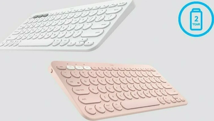 Logitech K380 Multi-Device Keyboard, Rose, Bluetooth, DE