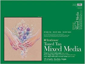 Strathmore 400 Series Toned Mixed Media Zeichenblock, 457x610mm, glatt, braun, 15 Blatt