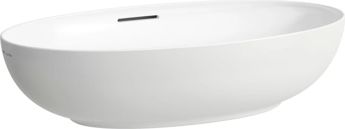 Laufen Ilbagnoalessi Waschtisch-Schale mit Überlaufkanal, oval, inkl. Ablaufventil mit Ventilabdeckung Keramik, weiß LCC