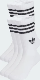 adidas 3-Streifen Crew Socken weiß/schwarz, 6 Paare (Junior)
