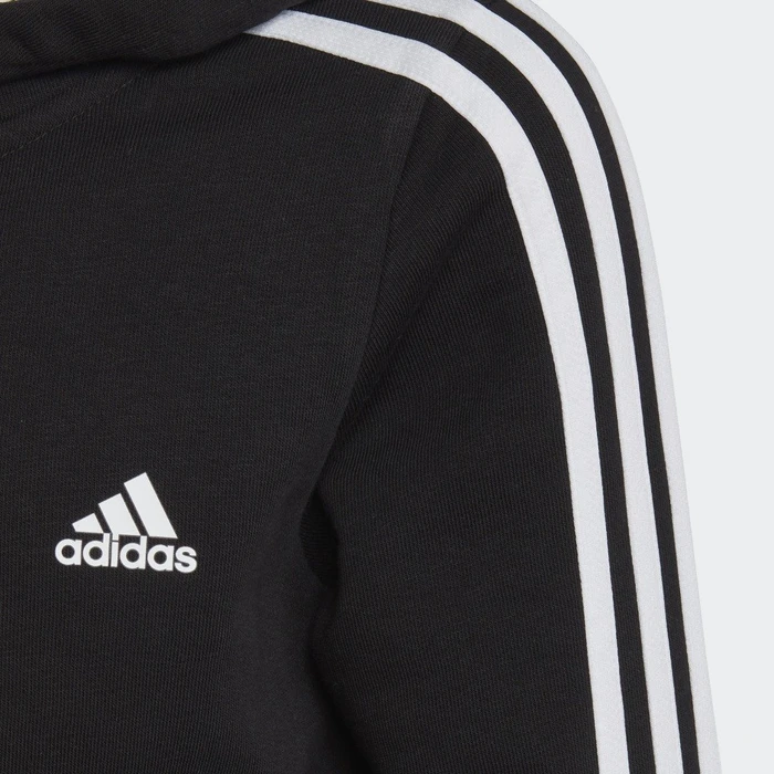 adidas Essentials 3-Streifen Full-Zip Hoodie schwarz/weiß (Junior)