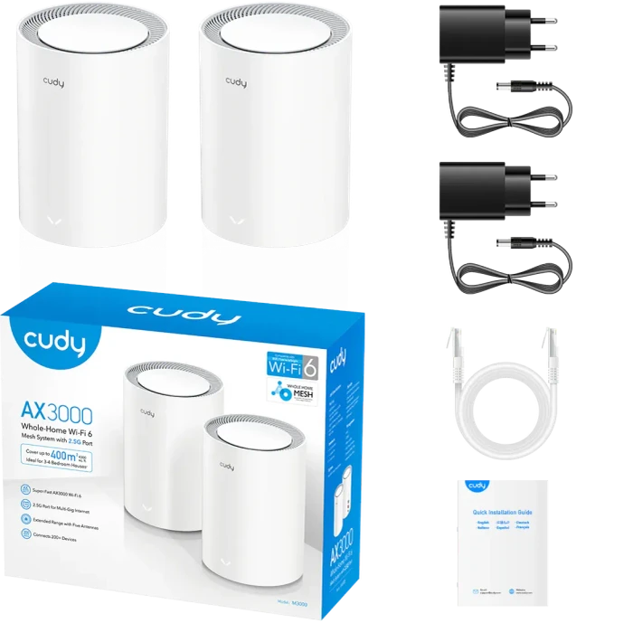 Cudy M3000 2.0, AX3000, weiß, 2er-Pack