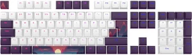 Dark Project Sunrise Multilingual Keycaps, Kunststoff (PBT) Double-Shot, CSA-Profil, weiß/violett, 177 Tasten, ANSI & ISO