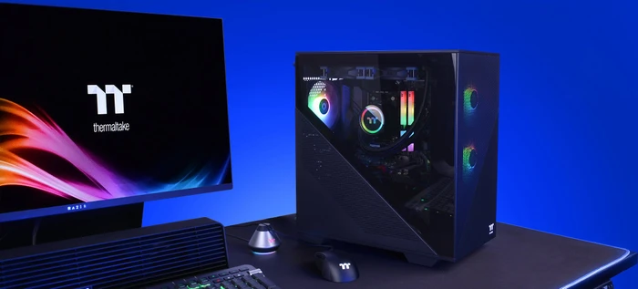 Thermaltake Divider 170 TG ARGB, schwarz, Glasfenster